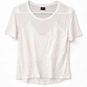 LNA White Sheer Short Sleeve Tee